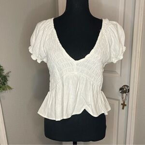 PacSun White Ruffled Women's Top